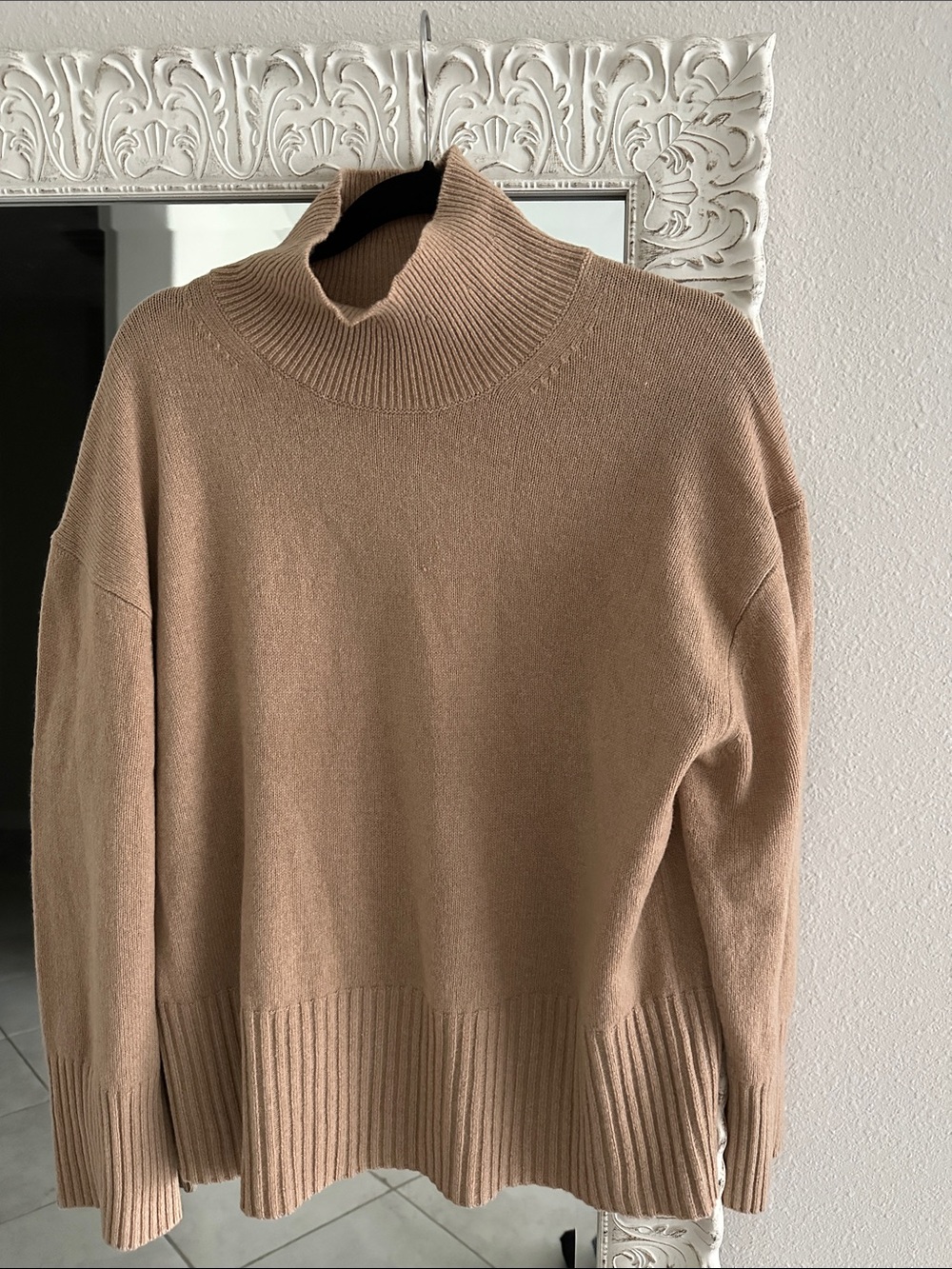 Everlane Cashmere Tan Turtleneck Sweater